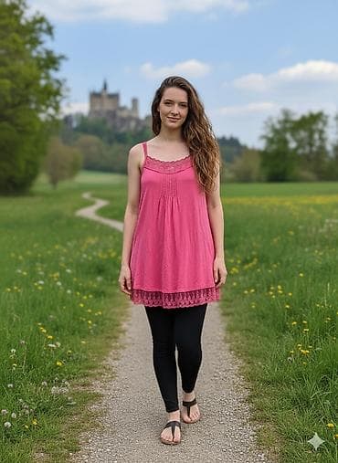 Polovna majica na bretele sa cipkom Bas lagana, prelepa čipka na lalafo.rs — 1 Polovna majica na bretele sa cipkom Bas lagana, prelepa čipka — 1