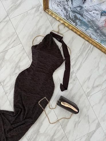 Elegantna duga haljina u čokoladno braon boji. - Kroj: uska silueta na lalafo.rs — 2 Elegantna duga haljina u čokoladno braon boji. - Kroj: uska silueta — 2