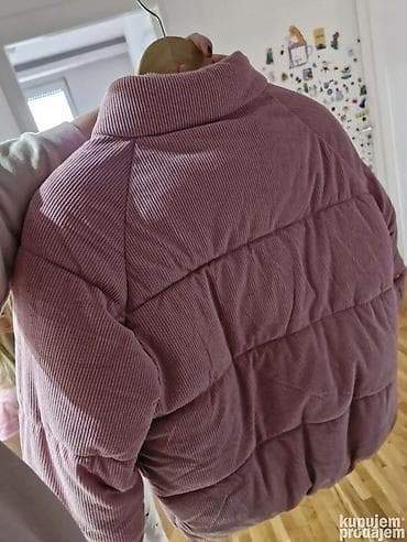 Plišana puf jakna u puder roze boji - Materijal: rebrasti na lalafo.rs — 3 Plišana puf jakna u puder roze boji - Materijal: rebrasti — 3