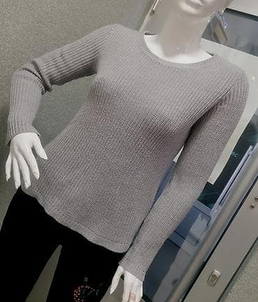 Ženski pleteni džemper – sivi - Klasičan kroj sa okruglim izrezom - na lalafo.rs — 1 Ženski pleteni džemper – sivi - Klasičan kroj sa okruglim izrezom - — 1