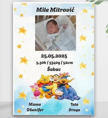 Karta rodjenja, predivna uspomena i poklon. Slika bebe sa podacima sa na lalafo.rs — 3 Karta rodjenja, predivna uspomena i poklon. Slika bebe sa podacima sa — 3