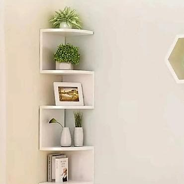 Ugaona zidna polica – 5 nivoa - Moderan “stepenasti” dizajn za na lalafo.rs Ugaona zidna polica – 5 nivoa - Moderan “stepenasti” dizajn za