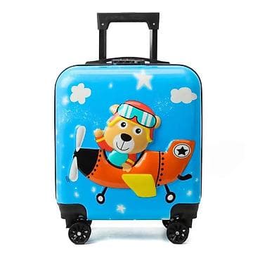 Backpacks, bags and suitcases: Dečiji kofer na točkiće – motiv aviončića sa mede-pilotom - Tvrda at lalafo.rs — 1 Backpacks, bags and suitcases: Dečiji kofer na točkiće – motiv aviončića sa mede-pilotom - Tvrda — 1
