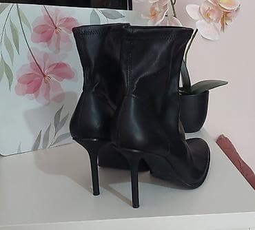 Ženske čizme na štiklu – crne - Model: elastične ankle čizme/čarapa na lalafo.rs — 4 Ženske čizme na štiklu – crne - Model: elastične ankle čizme/čarapa — 4