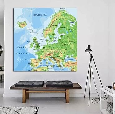 Mapa Evrope Canvas platno 150cm x 150cm na lalafo.rs — 2 Mapa Evrope Canvas platno 150cm x 150cm — 2