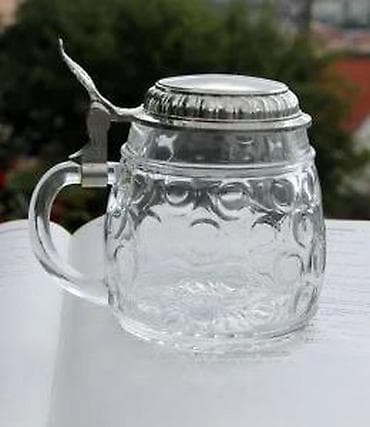 Antiques: Vntag ORIGINAL BMF BIERSEIDEL Bubble Glass Stein Pevter 1950. Made in at lalafo.rs — 7 Antiques: Vntag ORIGINAL BMF BIERSEIDEL Bubble Glass Stein Pevter 1950. Made in — 7
