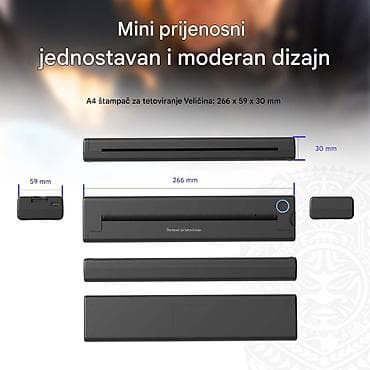 Mini prenosivi A4 štampač za tetoviranje - Prenosivi termalni štampač na lalafo.rs — 9 Mini prenosivi A4 štampač za tetoviranje - Prenosivi termalni štampač — 9