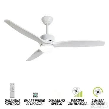 Plafonski ventilatori: 2 smera rotacije. Jačina svetla: Max. 16W. Izvor svetla: Integrisani na lalafo.rs — 1 Plafonski ventilatori: 2 smera rotacije. Jačina svetla: Max. 16W. Izvor svetla: Integrisani — 1