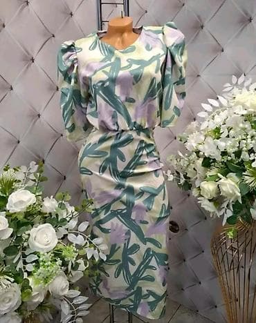 Ženska midi haljina sa puf rukavima - Kroj: struk naglašen lastišem na lalafo.rs Ženska midi haljina sa puf rukavima - Kroj: struk naglašen lastišem