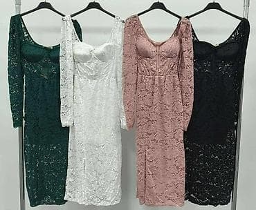 Čipkana midi haljina sa dugim rukavima i prorezom - Model: uska na lalafo.rs — 6 Čipkana midi haljina sa dugim rukavima i prorezom - Model: uska — 6