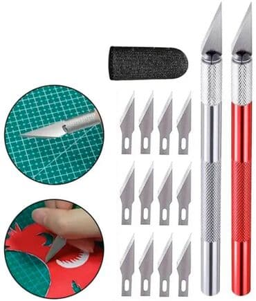 Jackhammers: Nov komplet oštrih hobi noževa 12 kom, sa drškom at lalafo.rs — 1 Jackhammers: Nov komplet oštrih hobi noževa 12 kom, sa drškom — 1