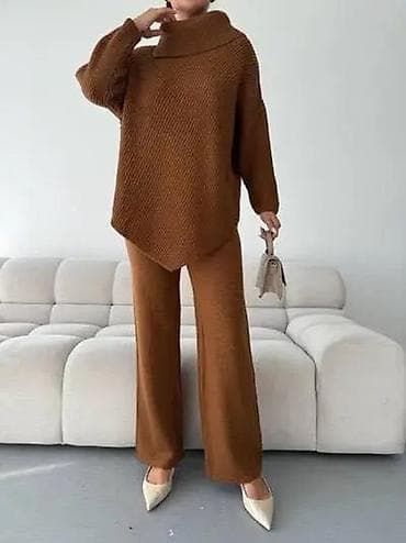 Ženski pleteni komplet – džemper i pantalone - Moderni dvoslojni na lalafo.rs — 2 Ženski pleteni komplet – džemper i pantalone - Moderni dvoslojni — 2