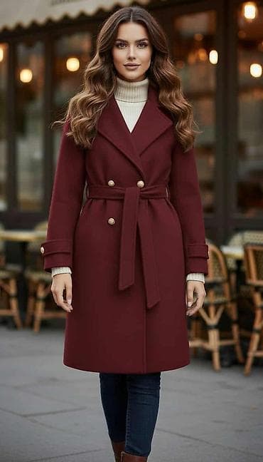 Elegantni ženski kaput – model do kolena sa pojasom - Kroj: klasičan na lalafo.rs — 4 Elegantni ženski kaput – model do kolena sa pojasom - Kroj: klasičan — 4