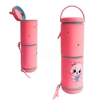 Cilindrična torbica/etui za olovke i sitnice – roze boje sa printom na lalafo.rs Cilindrična torbica/etui za olovke i sitnice – roze boje sa printom