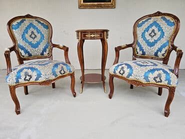 Stilske garniture: Set salonskih komada u klasičnom stilu: dve fotelje i okrugli pomoćni na lalafo.rs — 6 Stilske garniture: Set salonskih komada u klasičnom stilu: dve fotelje i okrugli pomoćni — 6