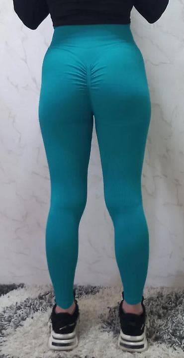 Leggings, Bike shorts: Ženske helanke tirkizne boje sa visokim strukom. Karakteriše ih at lalafo.rs — 7 Leggings, Bike shorts: Ženske helanke tirkizne boje sa visokim strukom. Karakteriše ih — 7