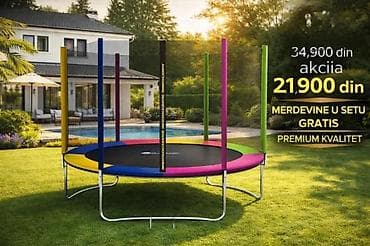 All for children's playground: Trampolina sa zaštitnom mrežom – prečnik 3,05 m - Šarena obodna at lalafo.rs — 2 All for children's playground: Trampolina sa zaštitnom mrežom – prečnik 3,05 m - Šarena obodna — 2