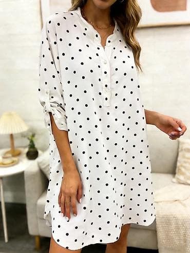 Haljina-košulja sa tufnama - Model: ležerna A-linija, dužina iznad na lalafo.rs — 2 Haljina-košulja sa tufnama - Model: ležerna A-linija, dužina iznad — 2