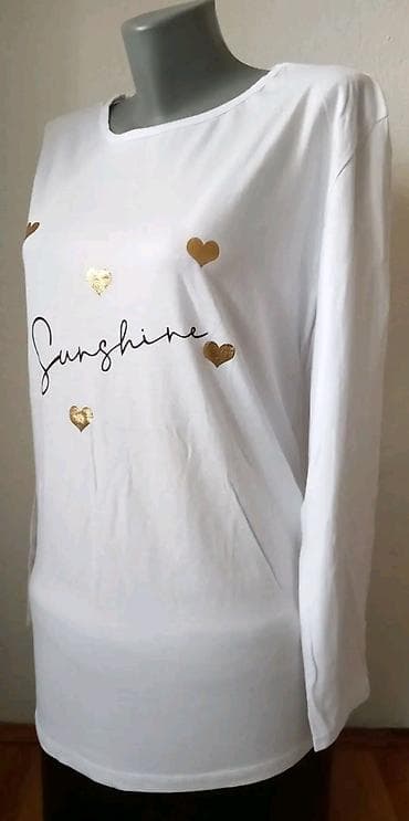 dve suknje po: Dve ženske majice dugih rukava. 1) Bela majica “Sunshine” - Boja at lalafo.rs — 2 dve suknje po: Dve ženske majice dugih rukava. 1) Bela majica “Sunshine” - Boja — 2