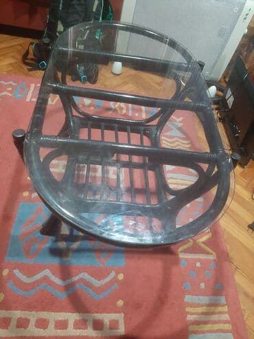 Antique Club Tables: Stakleni klub sto sa ramom od ratana - Ovalna gornja ploča od at lalafo.rs — 1 Antique Club Tables: Stakleni klub sto sa ramom od ratana - Ovalna gornja ploča od — 1