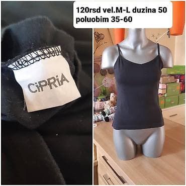 Cipria ženska majica na bretele - Model: jednostavna crna na lalafo.rs — 1 Cipria ženska majica na bretele - Model: jednostavna crna — 1