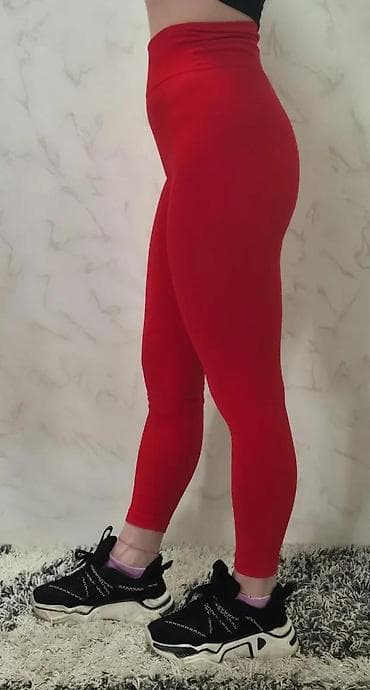 Leggings, Bike shorts: Crvene ženske helanke sa visokim strukom. Dizajnirane su za udobnost i at lalafo.rs — 3 Leggings, Bike shorts: Crvene ženske helanke sa visokim strukom. Dizajnirane su za udobnost i — 3