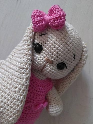 Ručno heklana igračka – zeka sa dugim ušima - Tehnika: amigurumi na lalafo.rs — 3 Ručno heklana igračka – zeka sa dugim ušima - Tehnika: amigurumi — 3