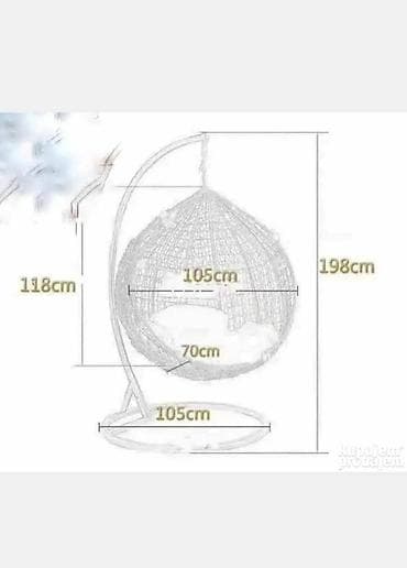 Viseća jajasta fotelja sa stalkom – za terasu, vrt ili dnevni boravak na lalafo.rs — 5 Viseća jajasta fotelja sa stalkom – za terasu, vrt ili dnevni boravak — 5