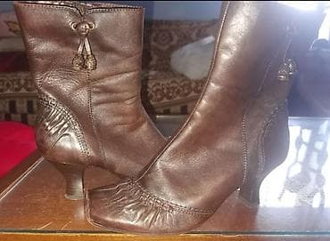 Ženske kožne čizmice na štiklu – braon - Materijal: prirodna koža na lalafo.rs — 3 Ženske kožne čizmice na štiklu – braon - Materijal: prirodna koža — 3