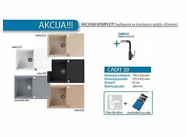 Set sudopera sa slavinom i sifonom CADIT SIROSP Dimenzije: � / mm na lalafo.rs — 1 Set sudopera sa slavinom i sifonom CADIT SIROSP Dimenzije: � / mm — 1