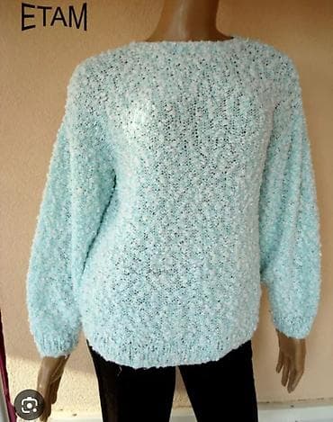 Plišani ženski džemper – svetloplava boja - Brend: ETAM (oznaka na lalafo.rs — 1 Plišani ženski džemper – svetloplava boja - Brend: ETAM (oznaka — 1