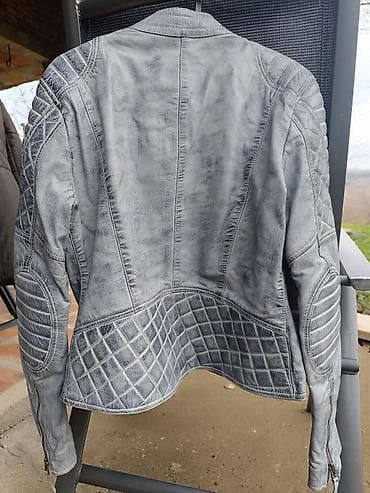 Leatherland kožna moto jakna – siva, “washed” efekat - Materijal na lalafo.rs — 2 Leatherland kožna moto jakna – siva, “washed” efekat - Materijal — 2