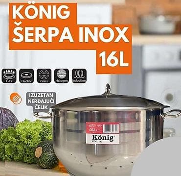 Masivna Inox šerpa sa debelim dnom i metalnim poklopcem. 11l-5500 din na lalafo.rs Masivna Inox šerpa sa debelim dnom i metalnim poklopcem. 11l-5500 din