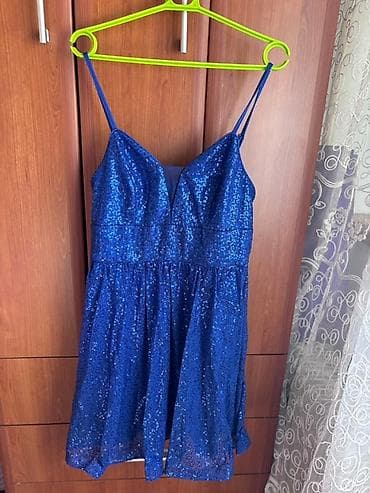 zenske broj: Elegantna ženska mini haljina u jarko plavoj boji, ukrašena at lalafo.rs — 1 zenske broj: Elegantna ženska mini haljina u jarko plavoj boji, ukrašena — 1