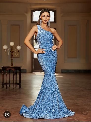 Elegantna večernja haljina – sirena kroj, asimetrično rame - Model na lalafo.rs Elegantna večernja haljina – sirena kroj, asimetrično rame - Model