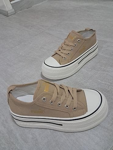 Ženske platnene patike na platformu – bež - Materijal: izdržljivo na lalafo.rs — 1 Ženske platnene patike na platformu – bež - Materijal: izdržljivo — 1