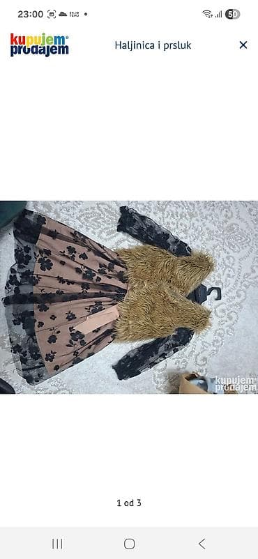 Komplet za devojčice: haljinica sa prslukom + farmerke - Haljinica u na lalafo.rs — 2 Komplet za devojčice: haljinica sa prslukom + farmerke - Haljinica u — 2