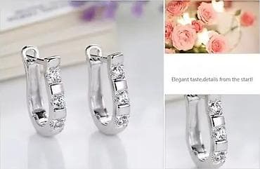 Srebrne minđuše – polu-karike sa cirkonima Od nerđajućeg Hiruškog na lalafo.rs — 4 Srebrne minđuše – polu-karike sa cirkonima Od nerđajućeg Hiruškog — 4