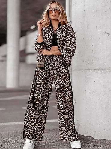 Ženski komplet sa leopard printom - Dvodielni set: kratka jakna na na lalafo.rs — 2 Ženski komplet sa leopard printom - Dvodielni set: kratka jakna na — 2