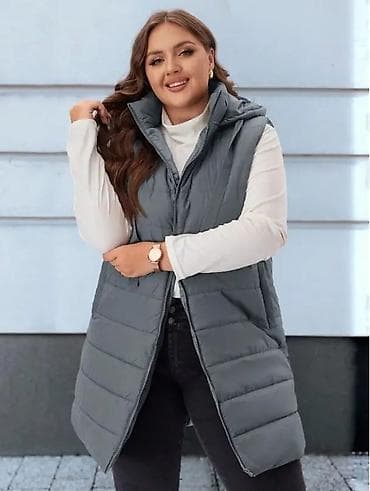 Ženska dugačká puffer prsluk sa kapuljačom – siva - Kroj: duži model at lalafo.rs — 3 Ženska dugačká puffer prsluk sa kapuljačom – siva - Kroj: duži model — 3