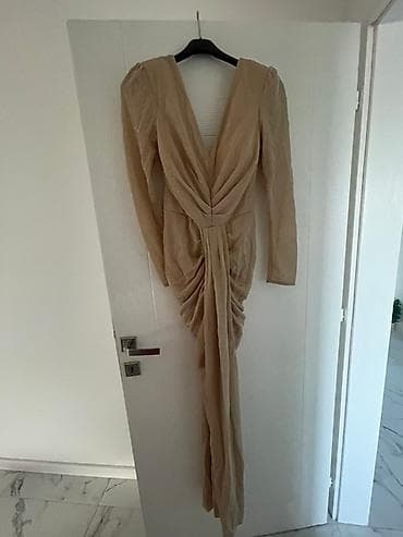 Elegantna midi/duga haljina u boji šampanjca sa diskretnim na lalafo.rs — 5 Elegantna midi/duga haljina u boji šampanjca sa diskretnim — 5