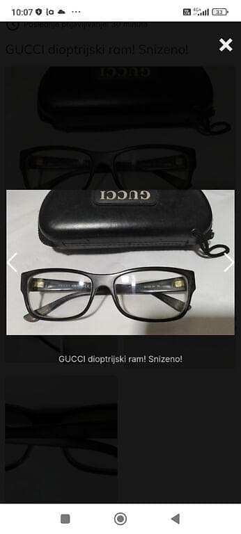 GUCCI dioptrijski ram za naočare - Model: pravougaoni ram sa punim na lalafo.rs — 1 GUCCI dioptrijski ram za naočare - Model: pravougaoni ram sa punim — 1