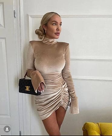 Elegantna mini haljina od pliša - Materijal: mekani, elastični somot at lalafo.rs — 3 Elegantna mini haljina od pliša - Materijal: mekani, elastični somot — 3