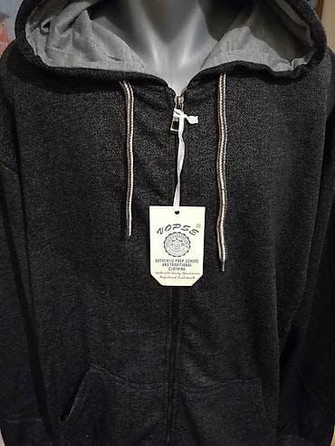 Novi muski pamucni duks sa kapuljacom Vopse u velikom broju 4XL Crni na lalafo.rs — 4 Novi muski pamucni duks sa kapuljacom Vopse u velikom broju 4XL Crni — 4