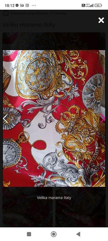 RASPRODAJA!!Marama 89x89cm. made in Italy. kao nova! at lalafo.rs — 1 RASPRODAJA!!Marama 89x89cm. made in Italy. kao nova! — 1