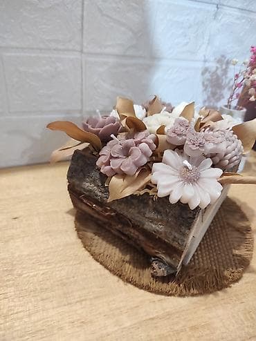 Buket mirisnih svećica u drvenoj saksiji. Rucno radjeno, od 100% na lalafo.rs — 3 Buket mirisnih svećica u drvenoj saksiji. Rucno radjeno, od 100% — 3