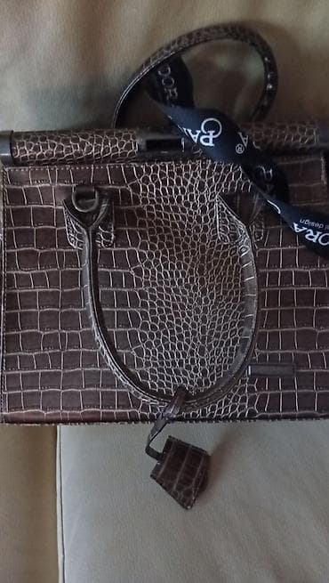 Ženska torba – kroko tekstura, tamno braon, Pandora - Elegantna na lalafo.rs — 2 Ženska torba – kroko tekstura, tamno braon, Pandora - Elegantna — 2