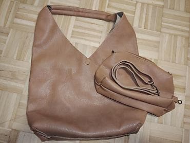 Ženska torba – set 2 u 1, bež/karamel boja - Materijal: meka eko koža na lalafo.rs — 2 Ženska torba – set 2 u 1, bež/karamel boja - Materijal: meka eko koža — 2