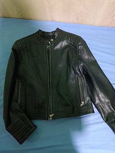 Ženska kožna jakna u biker stilu – crna - Materijal: prirodna koža na lalafo.rs — 1 Ženska kožna jakna u biker stilu – crna - Materijal: prirodna koža — 1