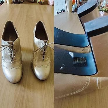 Kožne ženske cipele na pertlanje, model oksford sa potpeticom. - na lalafo.rs — 2 Kožne ženske cipele na pertlanje, model oksford sa potpeticom. - — 2